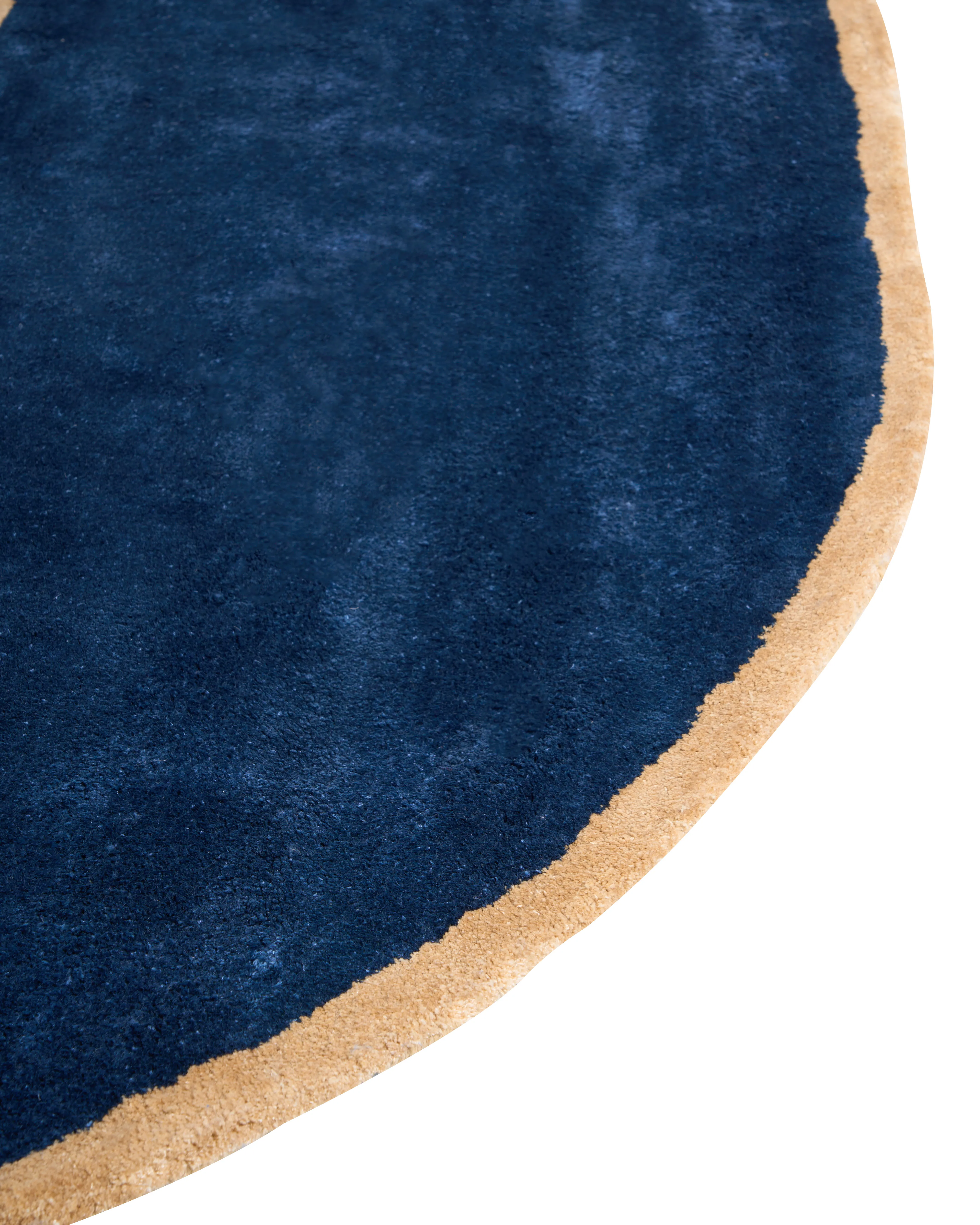 Vloerkleed KANRACH Marineblauw 200 x 200 cm Viscose
