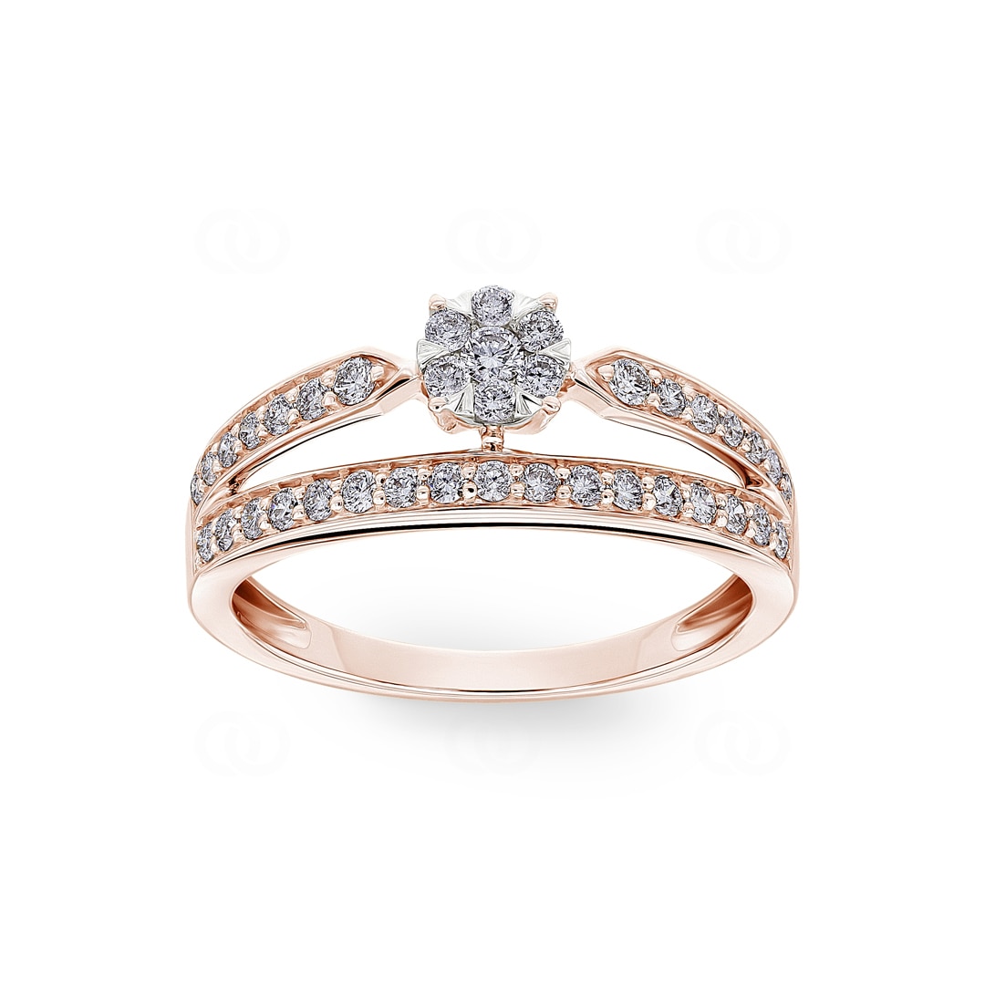 0.51 Karat Diamanten Verlobungsring 750/18 K Roségold