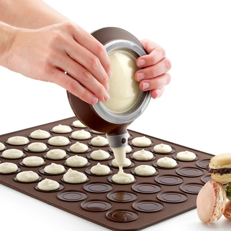 (39x29cm) Silikon Anti-Haft Macaron Backmatte Wiederverwendbare Backofen Matte - Braun