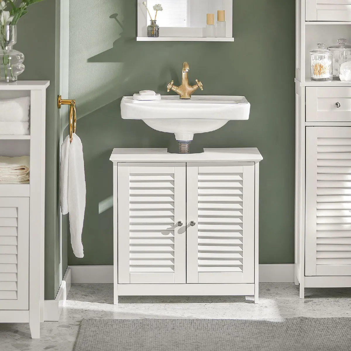 SoBuy FRG237-W Meuble Lavabo - Blanc