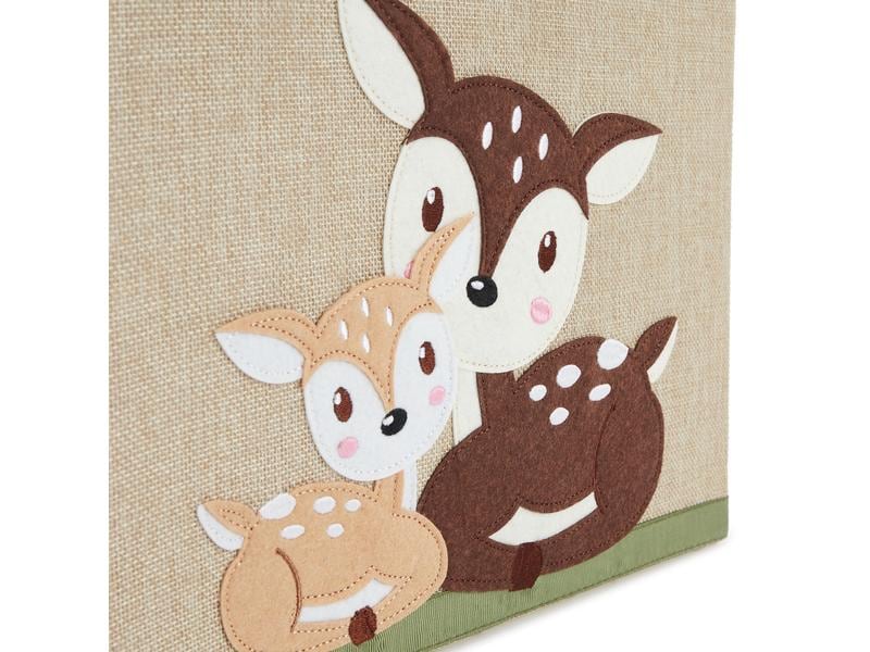 bieco Spielzeugbox Rehe liegend 32 x 32 x 32 cm Aufbewahrungsbox für Spielzeuge