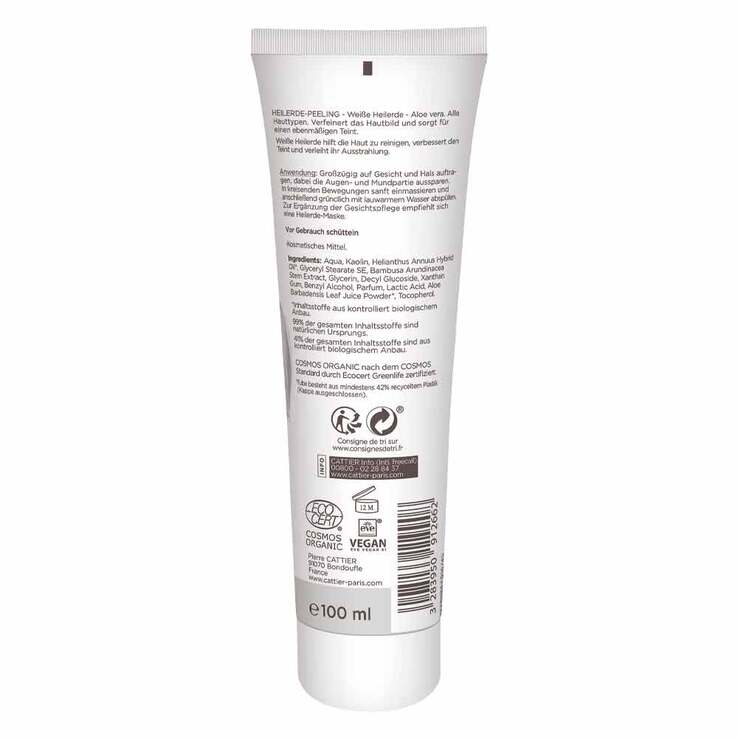 Cattier Gommage Argile weiße Heilerde Peeling für alle Hauttypen, 100 ml