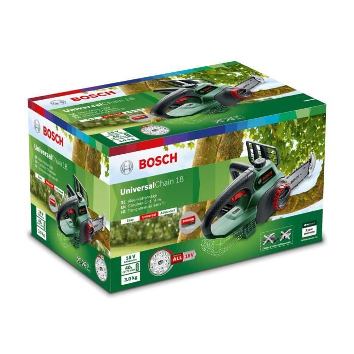 Tronçonneuse sans fil universalchain 18 - longueur du guide 200 mm - 18 v - sans batterie