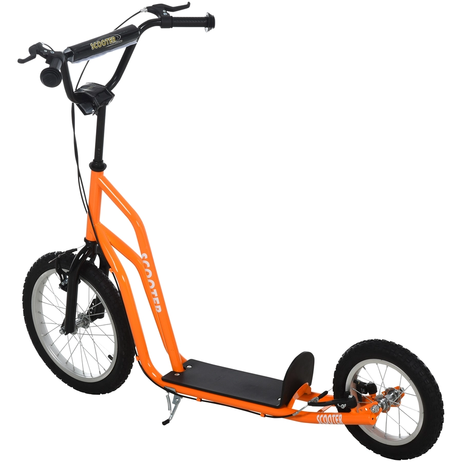 HOMCOM Kinderroller mit Handbremse orange