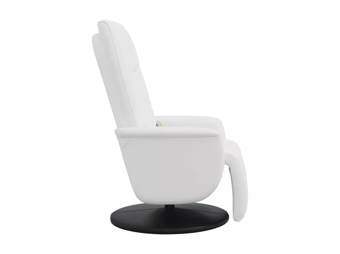Fauteuil inclinable de massage repose-pieds blanc similicuir