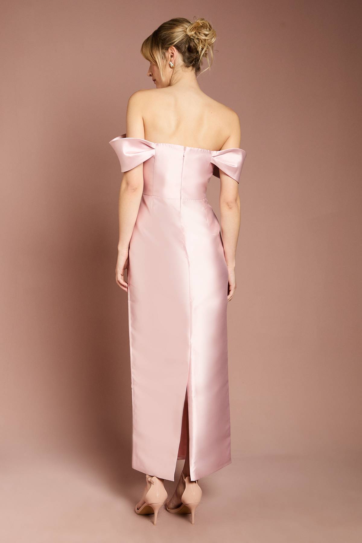 Coast Robe de Demoiselle d'Honneur Coast Honoured Twill Bardot Colonne Mi-Longue