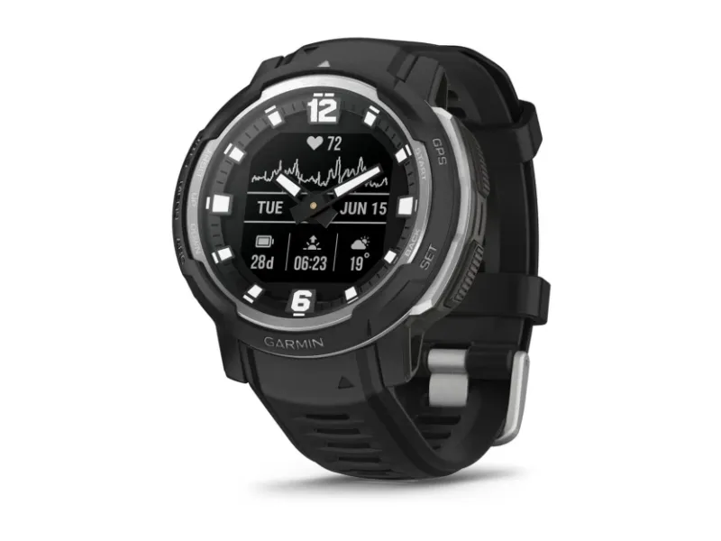 Garmin Instinct Crossover - Standard Edition - 45 mm - fiberforstærket polymer - sportsur med bånd - silikone - håndledsstørrelse: 135-230 mm - monokrom - 64 MB - Bluetooth, ANT  - 65 g - sort