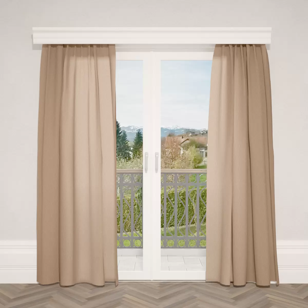 Nachtvorhang Jacquard Rombo haselnuss