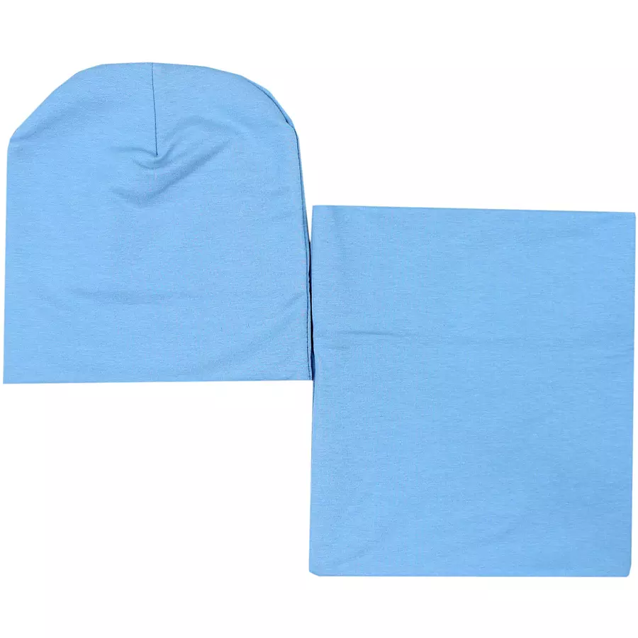 TupTam Unisex Kinder Beanie Mütze Schlauchschal Set blau Modell 2