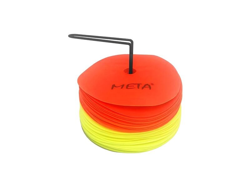 Meta-tu-Victoria Markierhütchen flach Orange/Gelb 24 Markierhütchen in 2 Farben