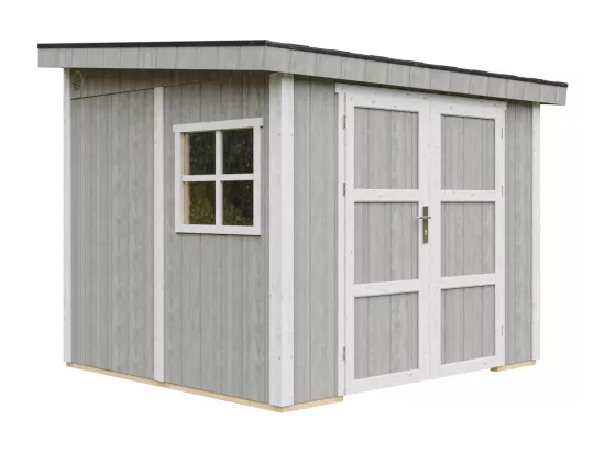 Abri de Jardin Qualité Premium 5,9 m² - H231x248x294 cm - Sans plancher e paroi latérale - Timbela M938B-TUNDRA GREY