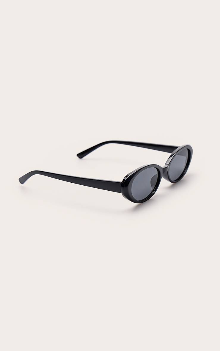 Noir Lunettes De Soleil Œil-de-chat Ovales Fines