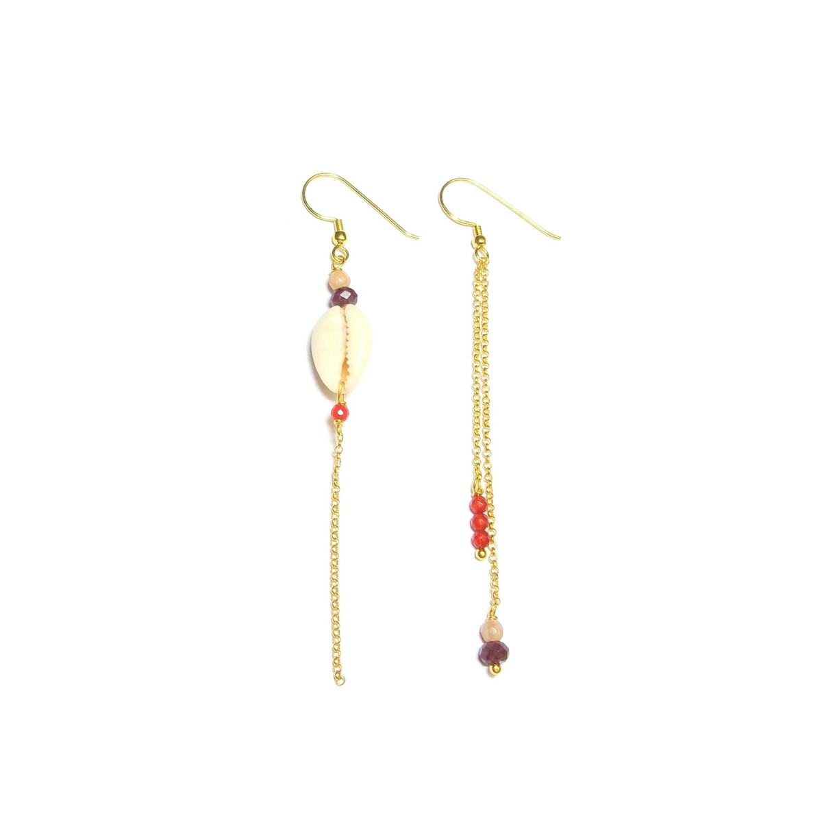 Boucles d'oreille Pierres Naturelles et Coquillage