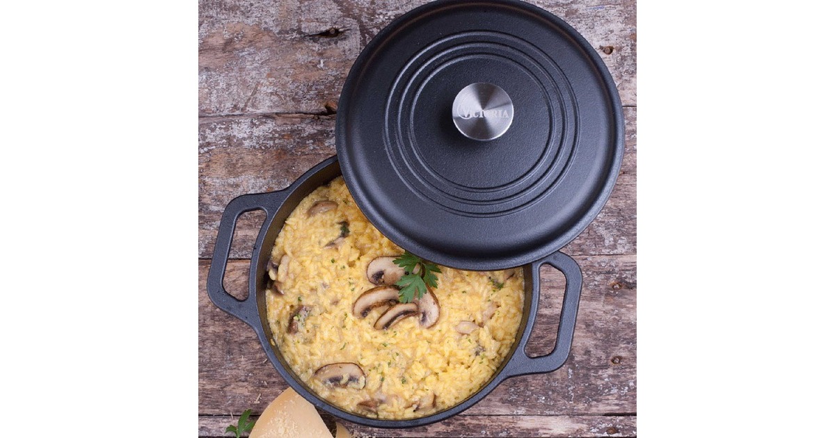 VictoriaDutch Oven, 24 cm 3,8 liter bak-/braadpan  (Zwart/zilver)