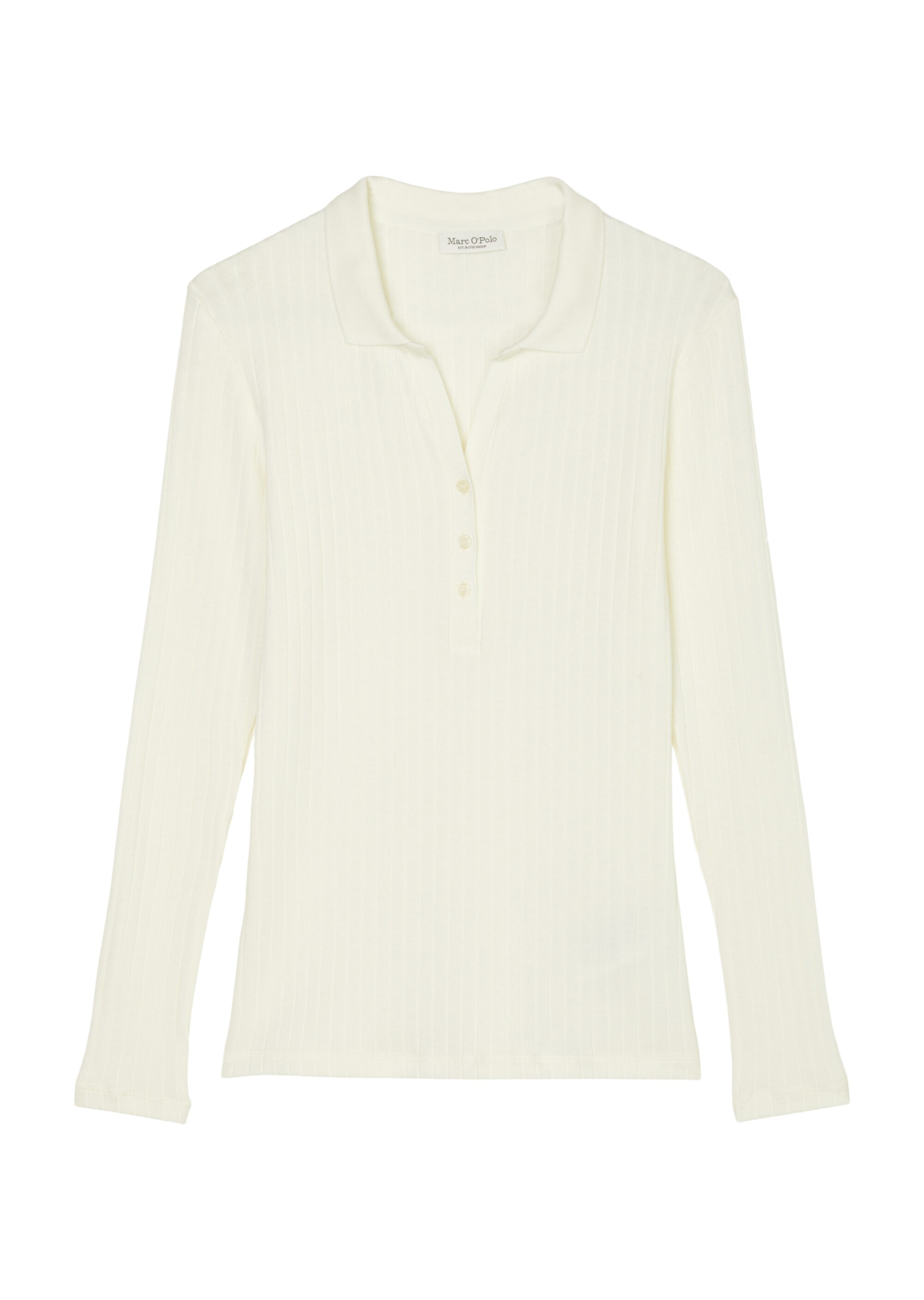 Longsleeve-Poloshirt regularaus softem Rippjersey