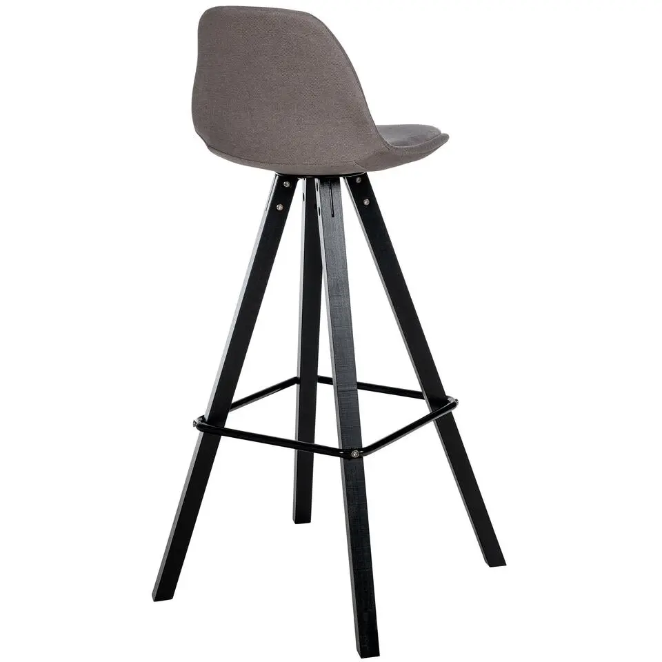 CLP Barkruk Corbin zwart Frame - Stof - taupe