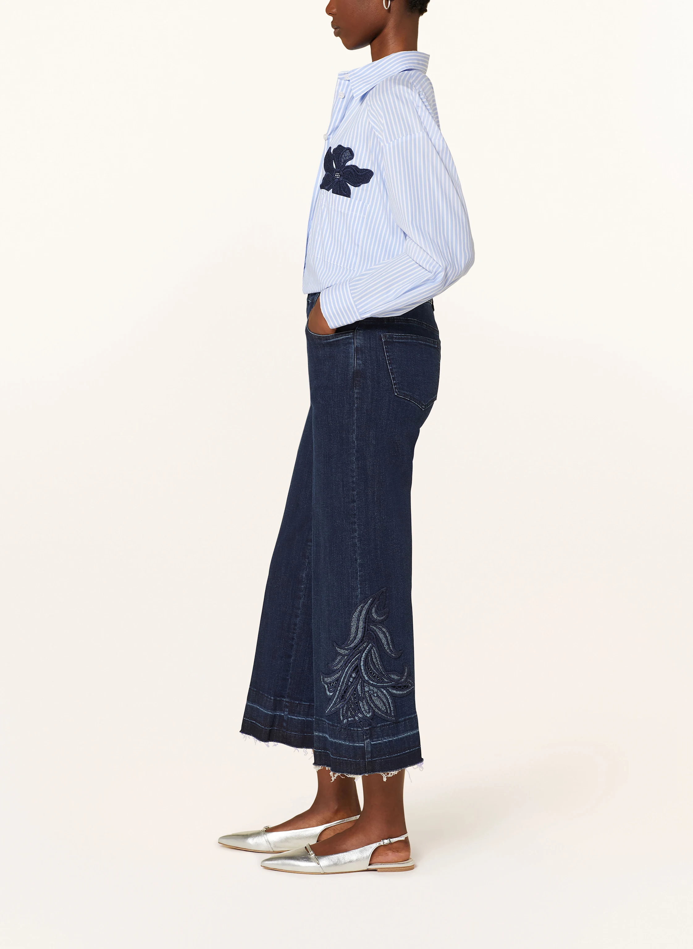 SEM PER LEI 7/8-Jeans mit Lochspitze