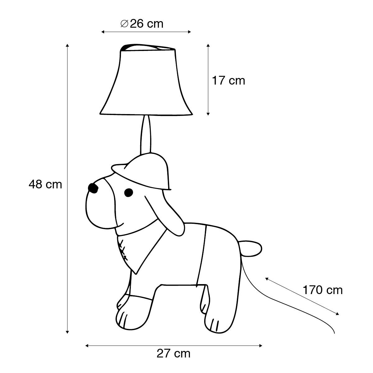 Kinder tafellamp jachthond bruin - Spike