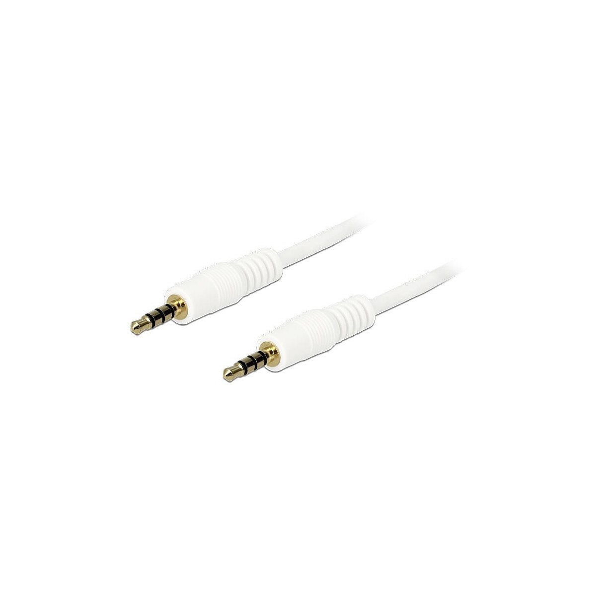 DeLOCK lydkabel, 3,5 mm 4 -pinners ha - ha, 24 AWG, 3 meter, hvit