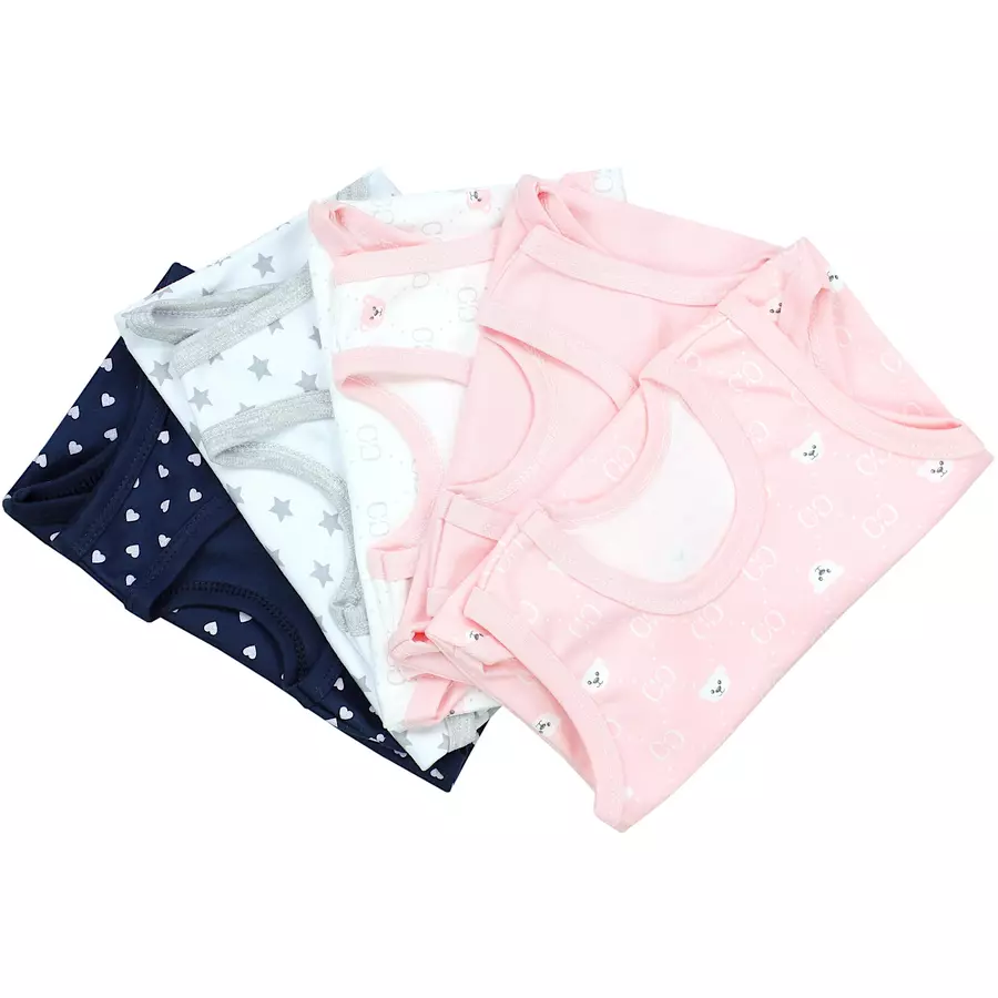 TupTam Baby Mädchen Achselbody 5er Pack rosa Modell 1