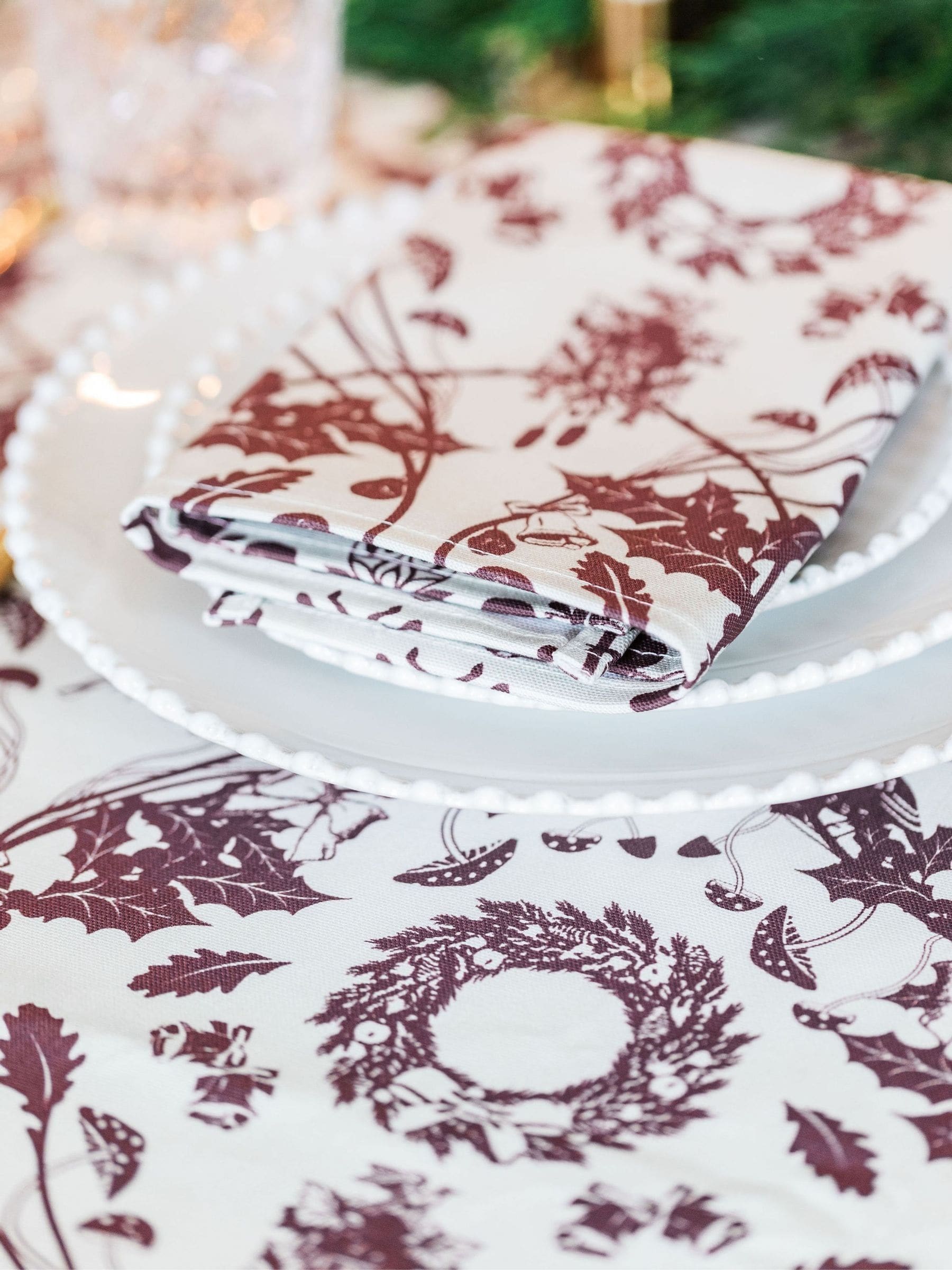 Avalon Home Stag & Wreath Tablecloth