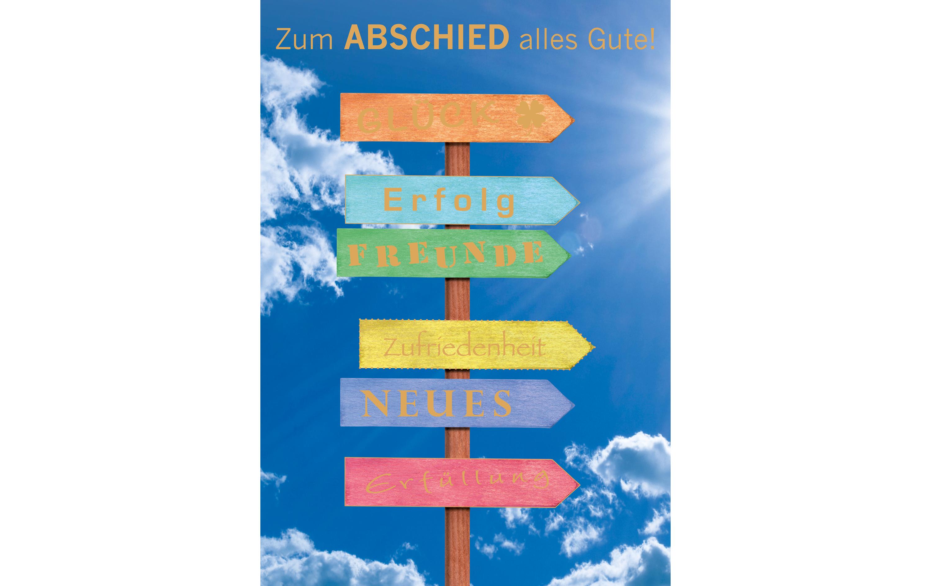 Abschiedskarte A4Karte zum Abschied