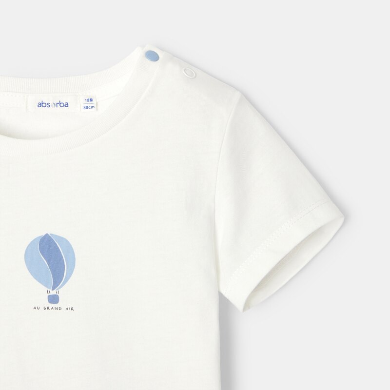 T-shirt manches courtes en coton bio bleu mixte Absorba Bleu