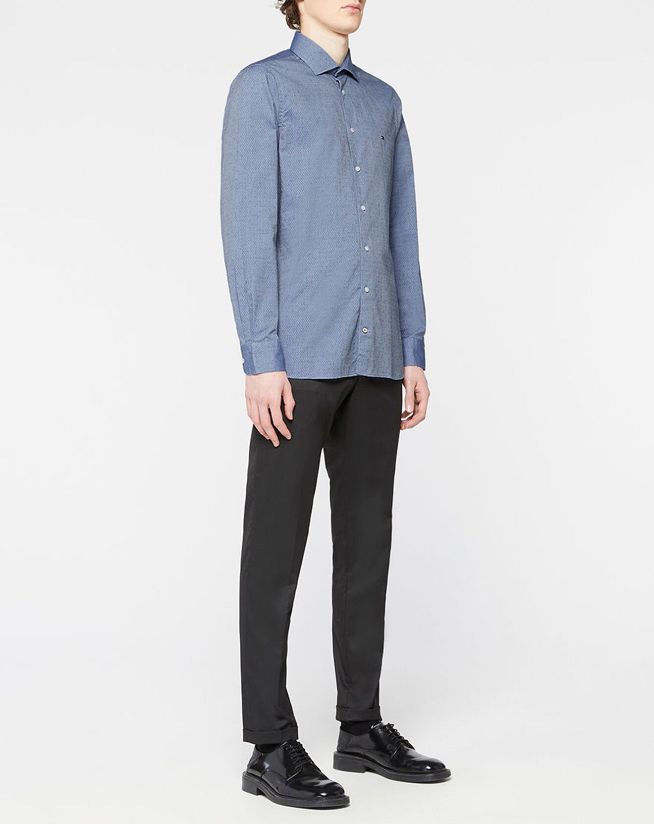Tommy Hilfiger Chemise slim à pois bleue