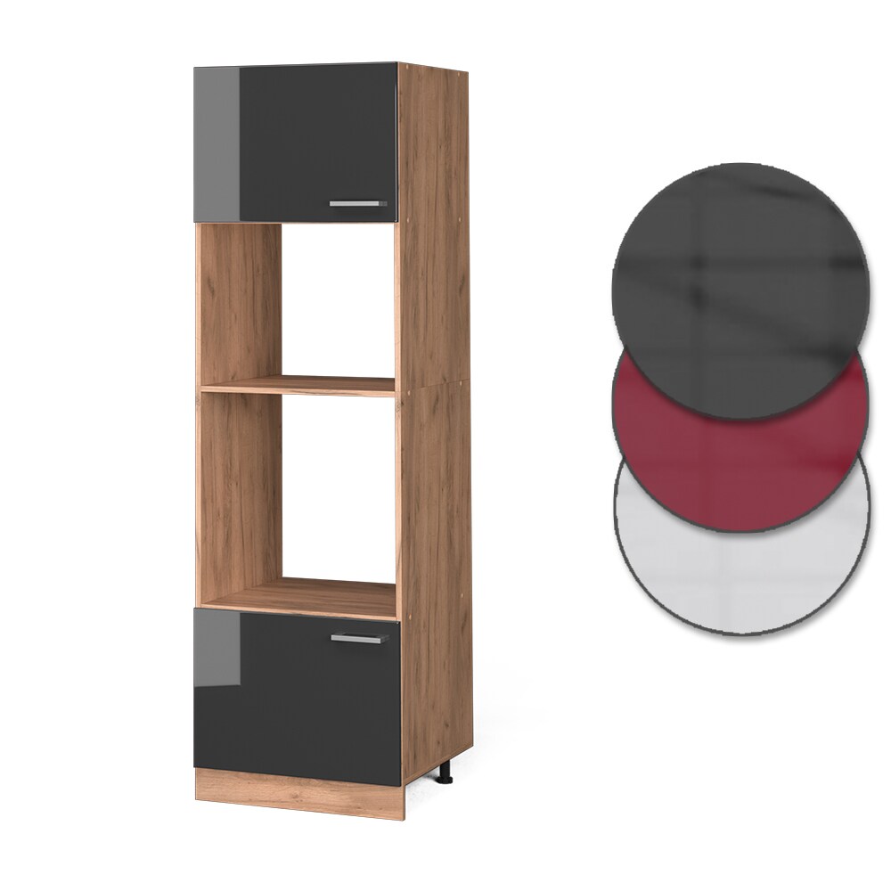 Vicco Mikrowellenumbauschrank Küchenschrank Küchenzeile R-Line 60 cm Goldkraft Anthrazit