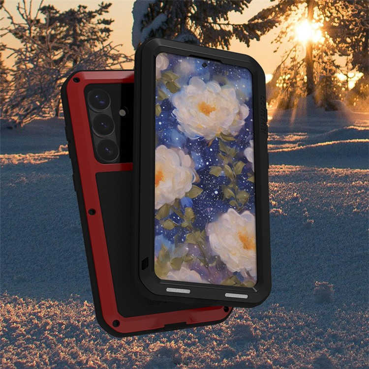 Samsung Galaxy S25 Silikon Metall Outdoor Case   Panzerfolie - Schwarz