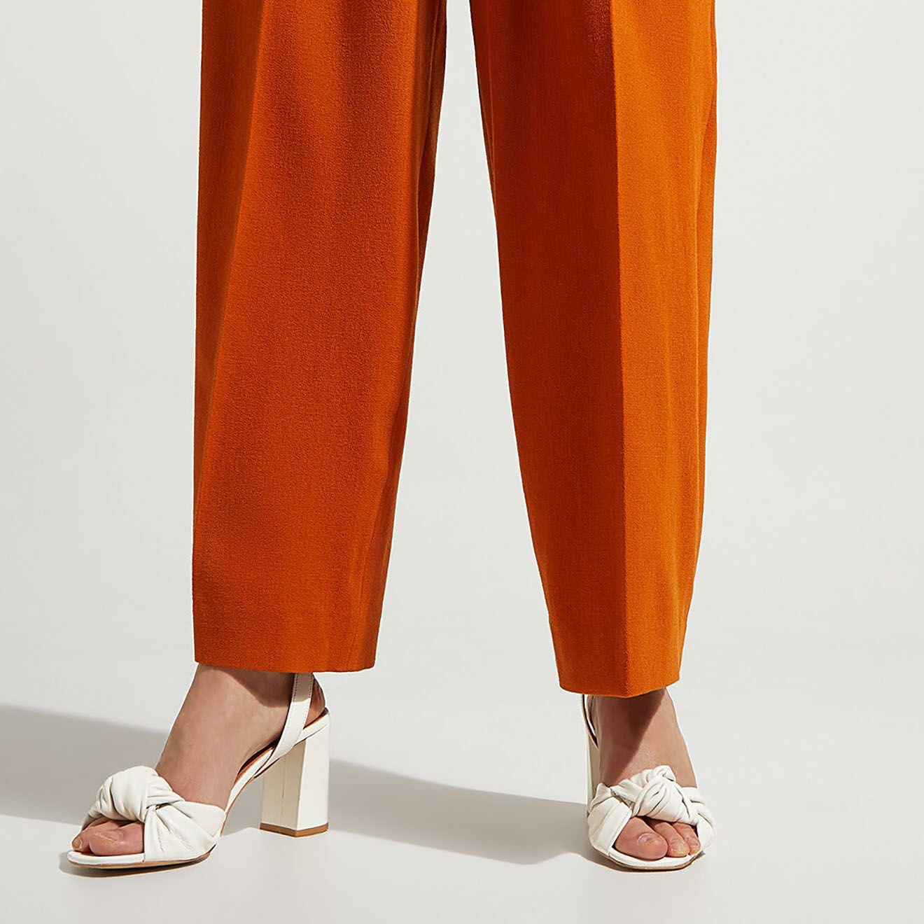 Galeries Lafayette Sandales à talon en Cuir blanches - Talon 8.5 cm