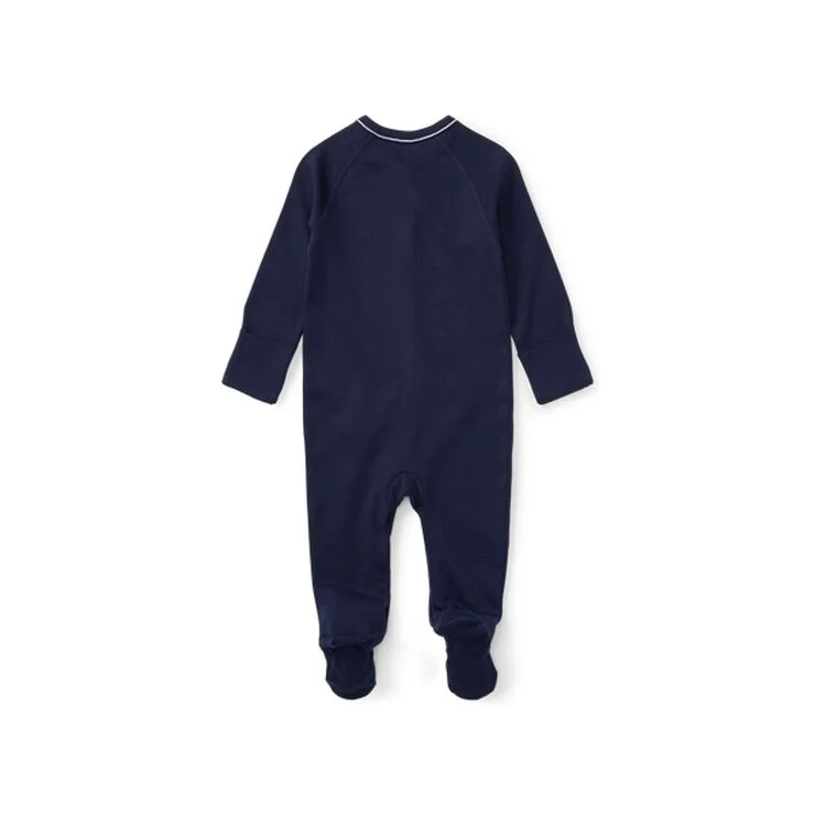 Polo Ralph Lauren Cotton Jersey Footed Coverall Blå