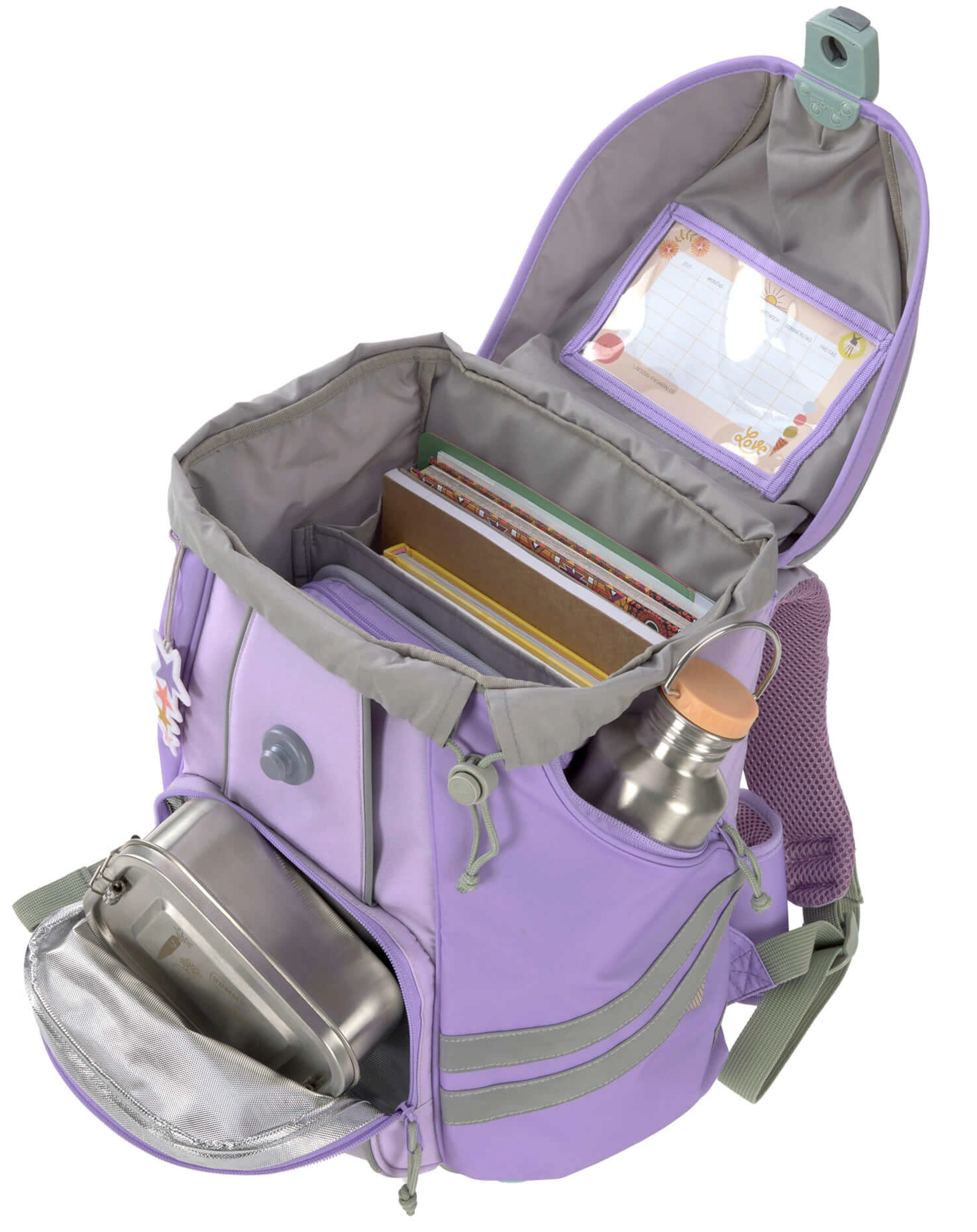 Schulranzen-Set FLEXY UNIQUE (30x25x40) 7-teilig in violet/lavender