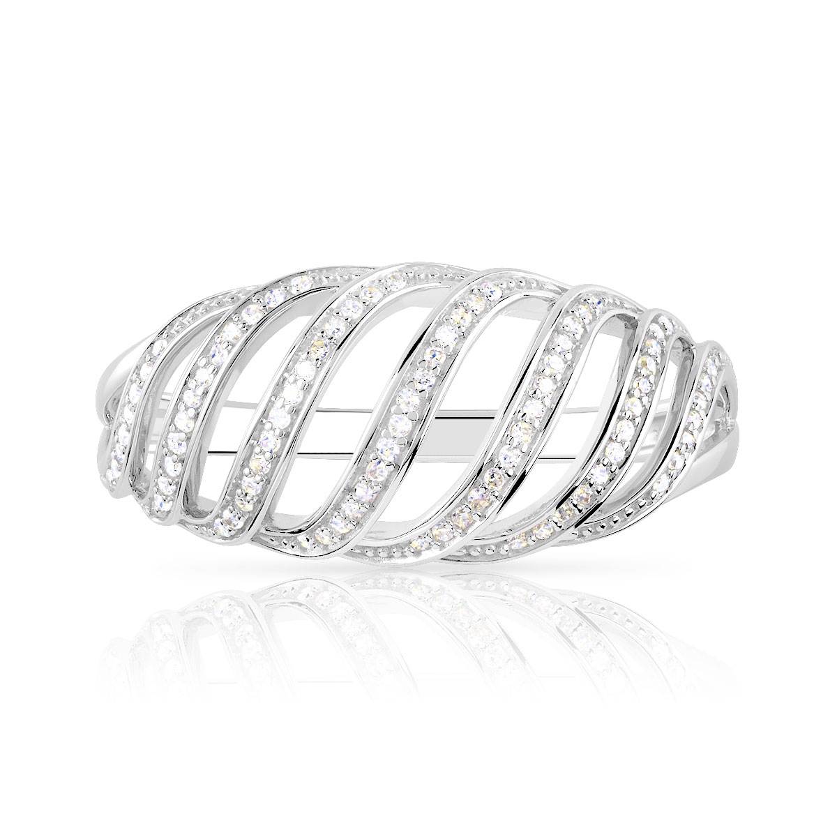 Bague or 375 blanc diamant