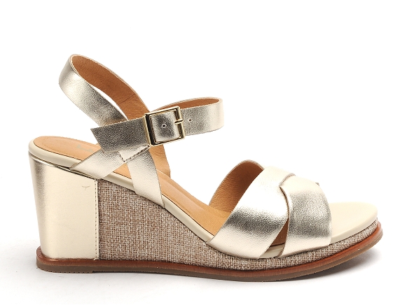 Fugitive nu pieds talons femme iroize or