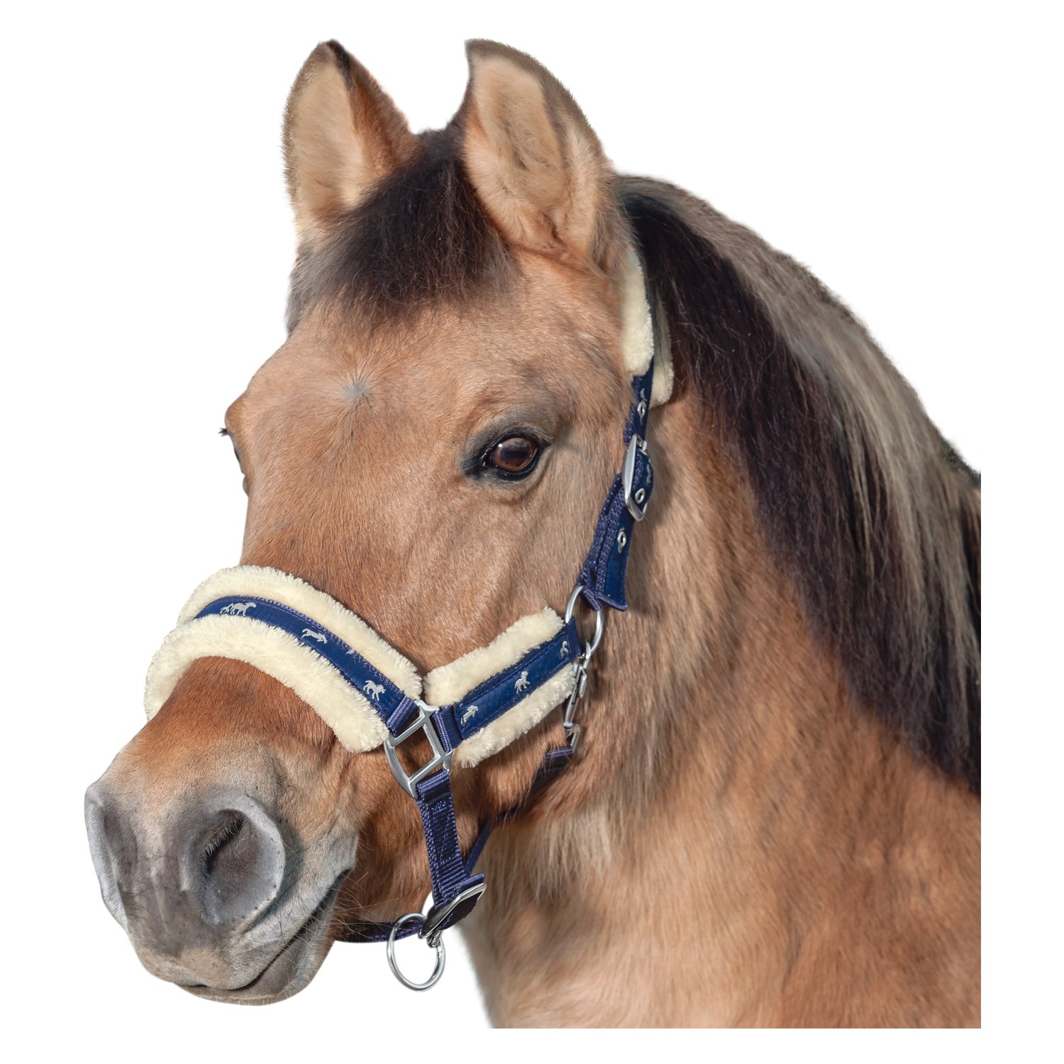 Horse-friends Webhalfter Vigo mit Kunstfell  - marine