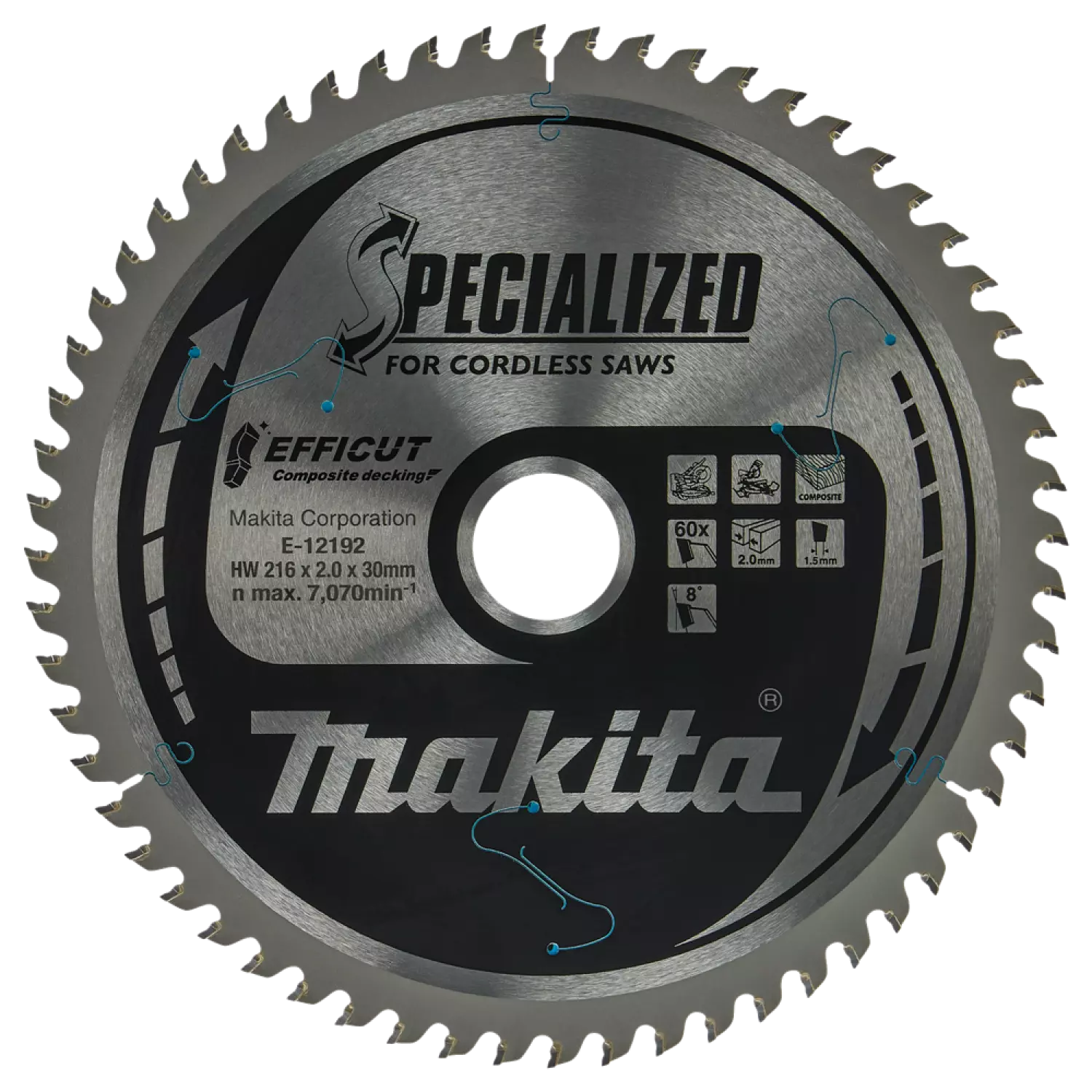 Makita E-12192 Efficut Cirkelzaagblad WPC - 216x30x2,0mm 60T