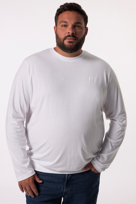 Men+ Langarmshirt, Bauchfit, Spezialschnitt, Basic, Rundhals, bis 8 XL