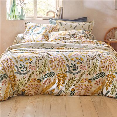 Linge de lit motif feuillage - BECQUET CRÉATION