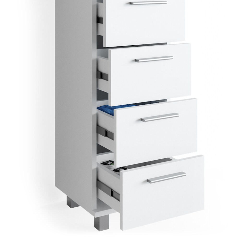 VICCO Badschrank ILIAS Weiß Midischrank Bad Schrank Badregal Badezimmer