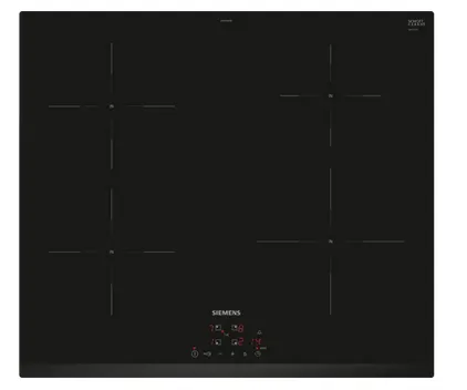 Siemens iQ100 EH631BEB6E, Sort, Indbygget, 60 cm, Zone induktionskogeplade, Keramisk, 4 zone(s)