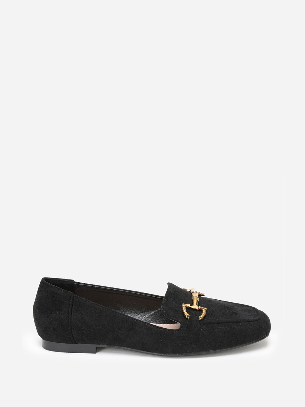 Mocassins en suédine avec bride- Noir
