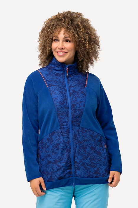 Fleecejacke, Color-Paspel, Stehkragen, 2-Wege-Zipper
