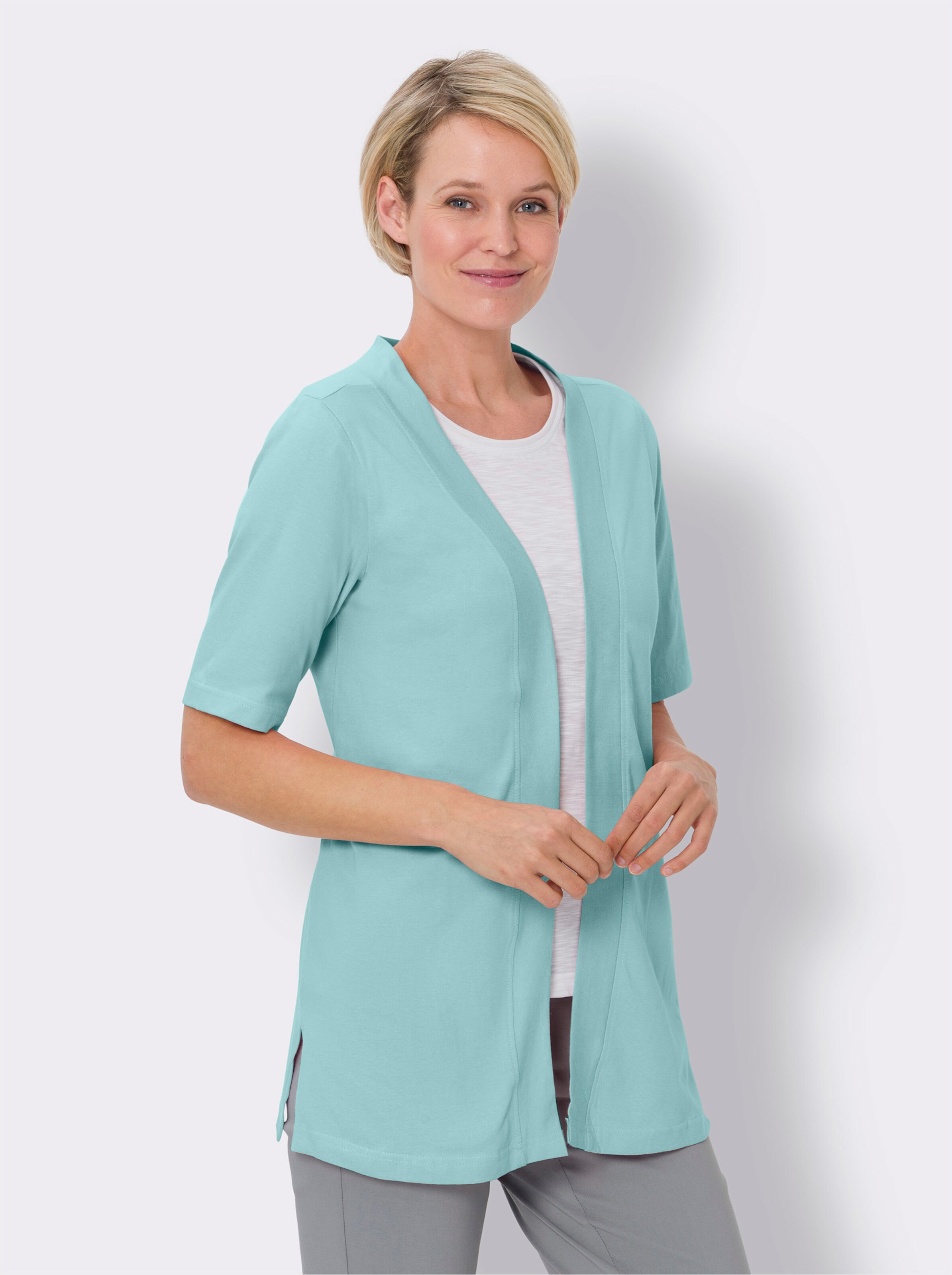 Shirtjacke in langer Form