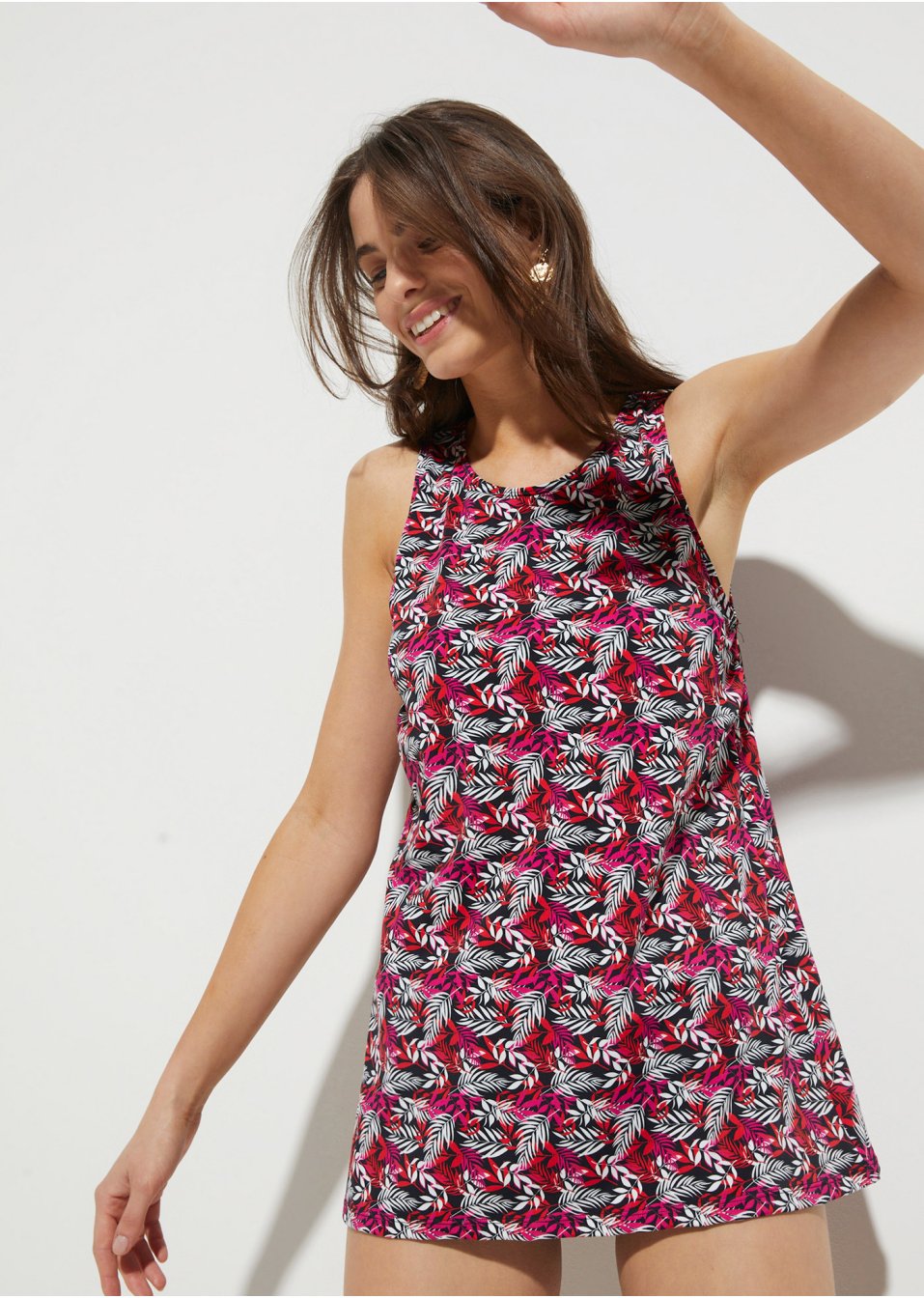 Haut de tankini long avec polyamide recyclé