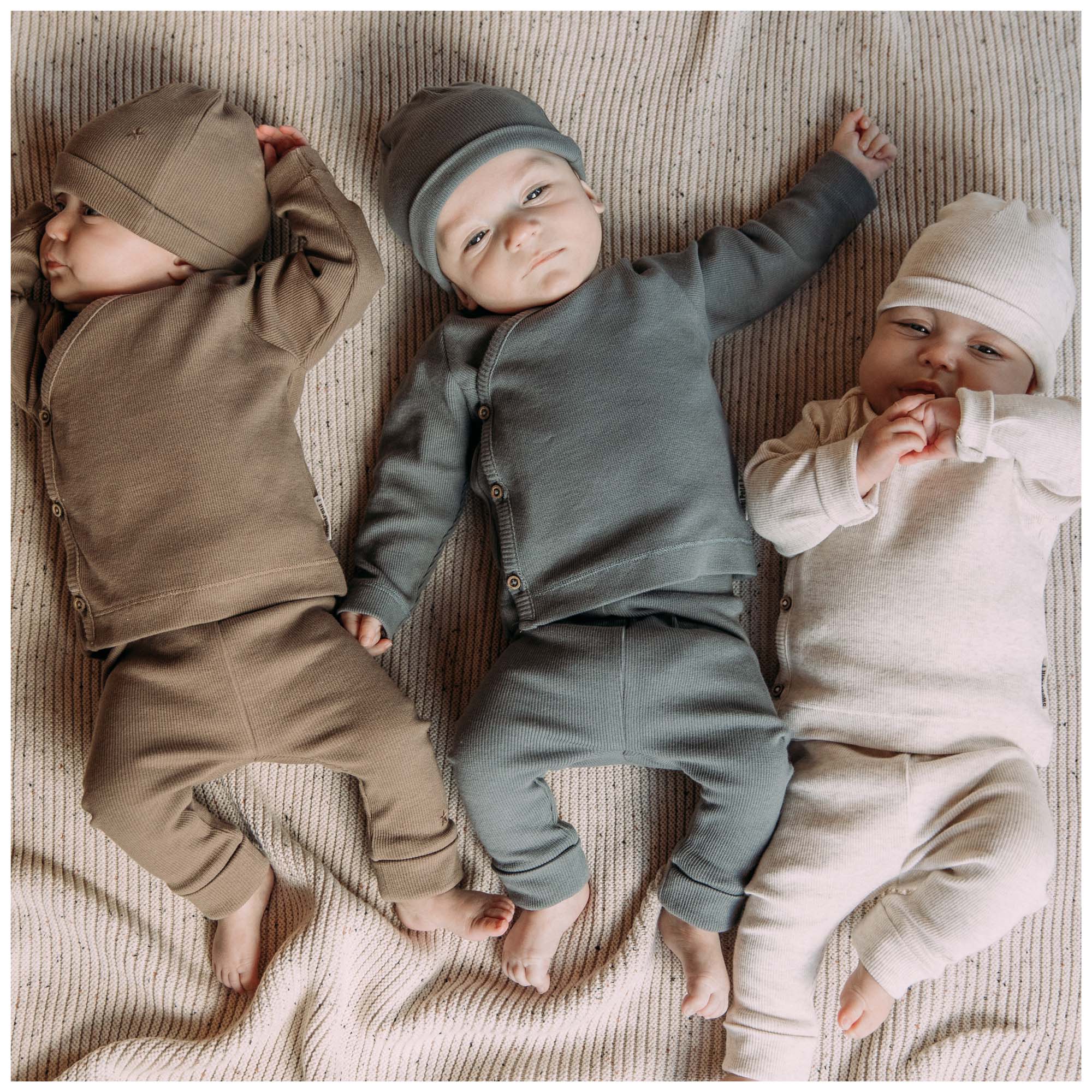 Sweet Petit Mini overslagshirt rib lange mouwen effen beige