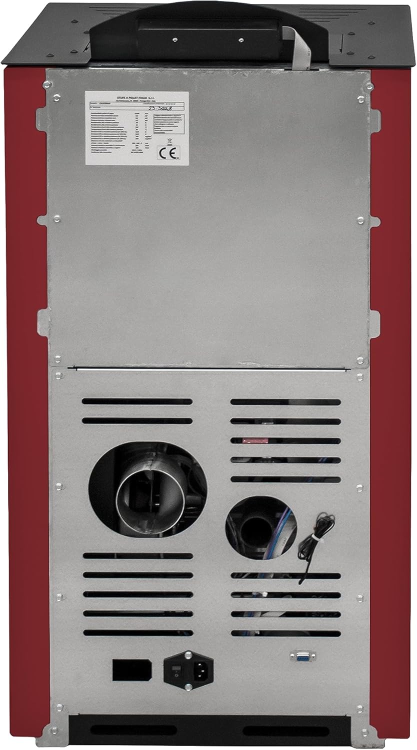 STUFE A PELLET ITALIA California 8 KW | Pelletöfen Effizienz 91% Heizt 70m² Autonomie 20 Std. Programmierbar 5 Geschwindigkeiten und Leistungsstufen Kompaktes Design 24 Monate Garantie Rot