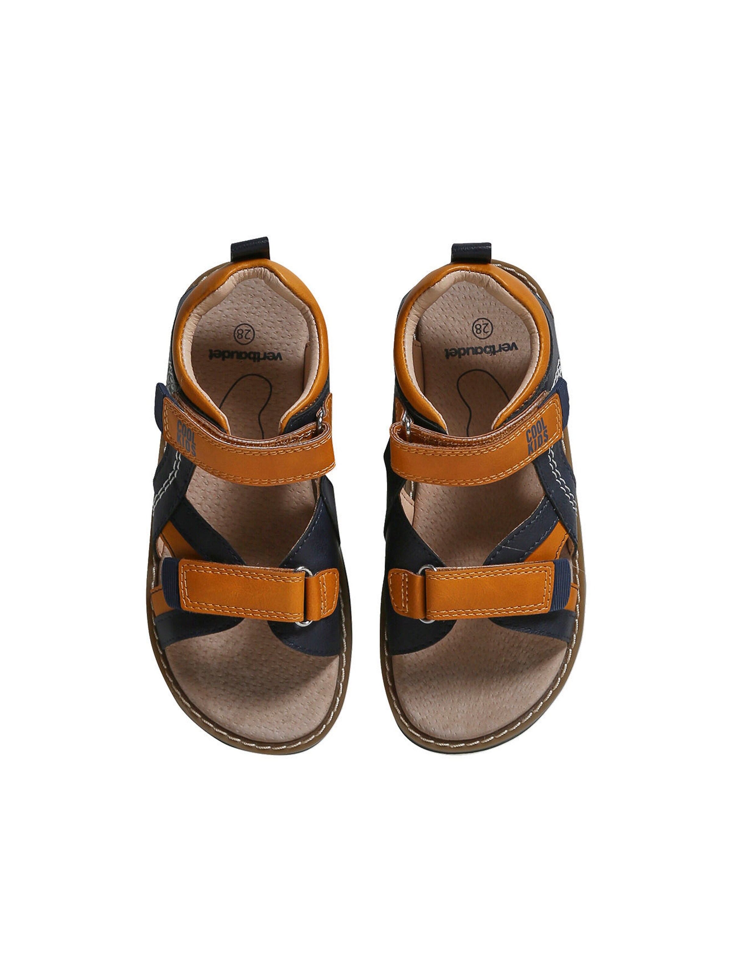 Vertbaudet Kinder Sandalen mit Anziehtrick marine