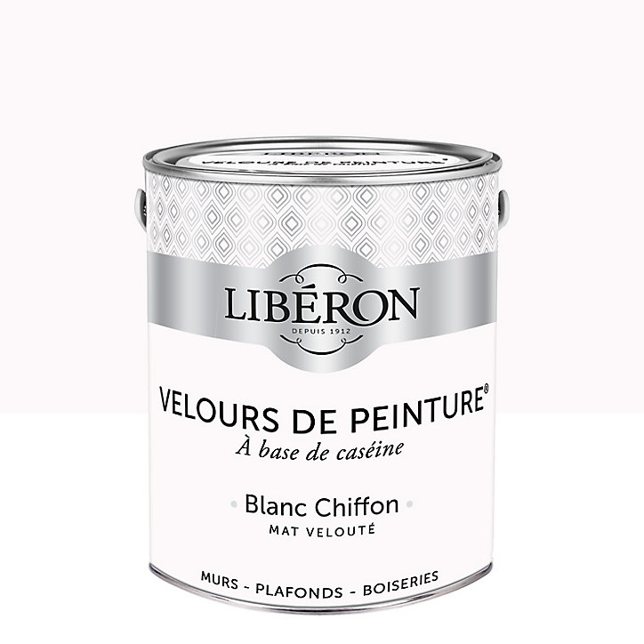 Peinture murs, plafonds et boiseries Velours de peinture blanc chiffon Libéron 2,5L