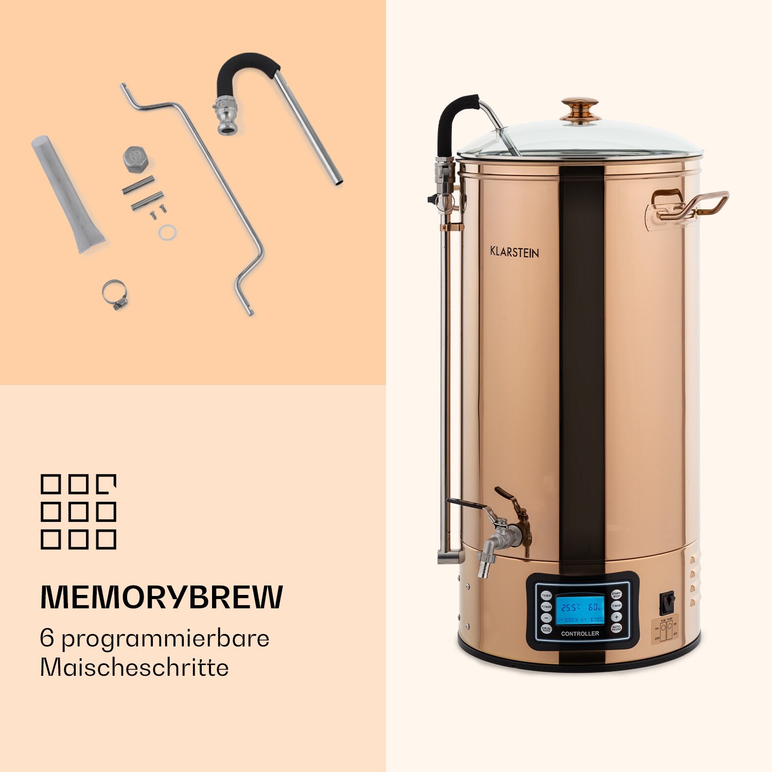 Mundschenk XXL Maischekessel Bierbrauanlage 3000W 50l 304 Edelstahl